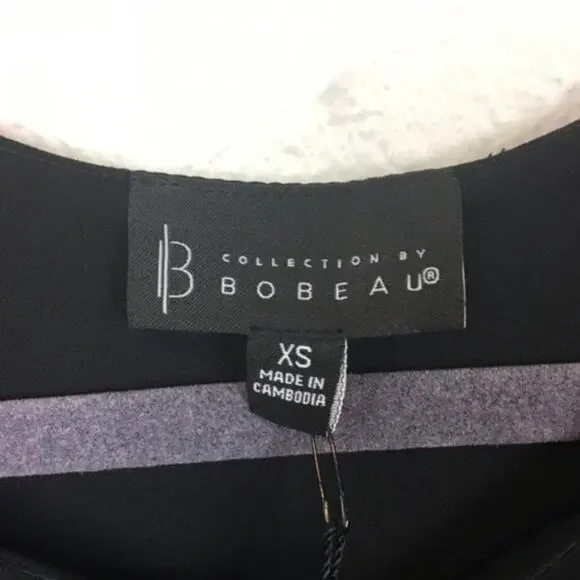 Bobeau Little Black Dress Sheer LBD With Pleats sz XS NWT Shift Dress Lined - Picture 5 of 14